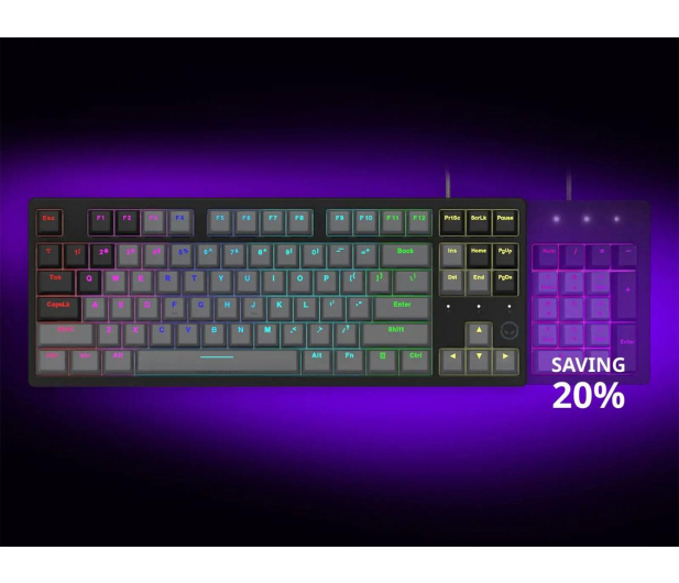 Lorgar Azar 514TKL RGB Czarna LRG-GK514TKL-BK-US - 1326964 - zdjęcie 11